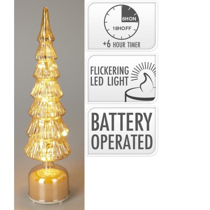 ALBERO VETRO AMBRA LED 40CM 2A
